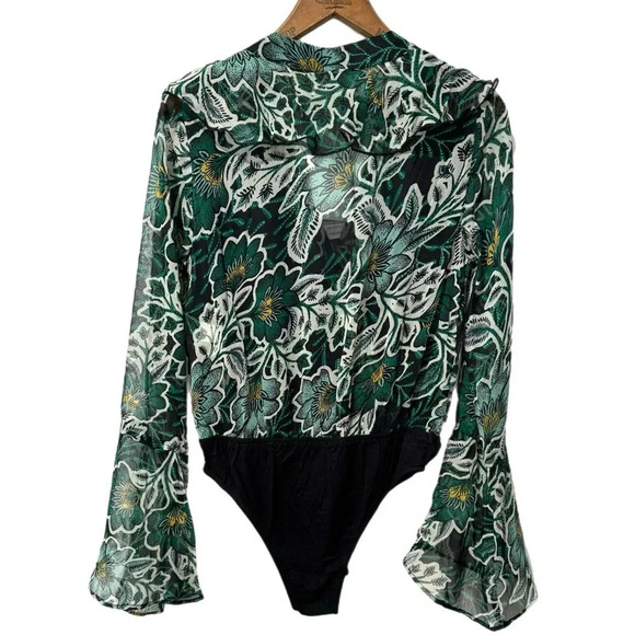 NWT BAND OF THE FREE Bonnie Emerald Long Sleeve Bodysuit Top Bell Sleeve - Picture 5 of 16